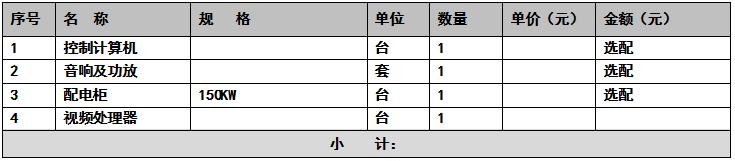 LED顯示屏報(bào)價 配套設(shè)備明細(xì)